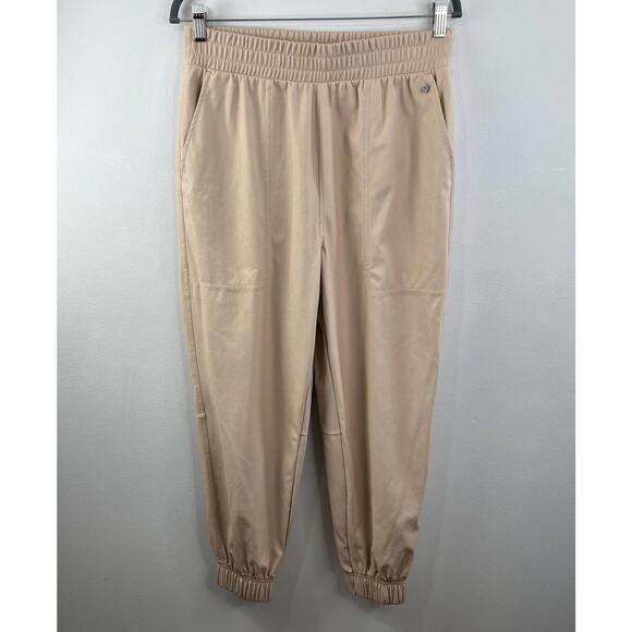CALIA Women's Ath-Leather Jogger in Neutral Beige Vegan Relaxed Fit High Rise M - Picture 2 of 9